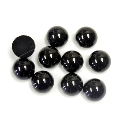 Onyx, 7.0mm, Round, Cabochon, Black