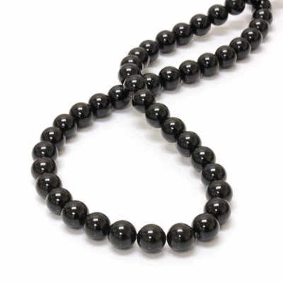 Onyx, 8.0mm, Necklace, Black