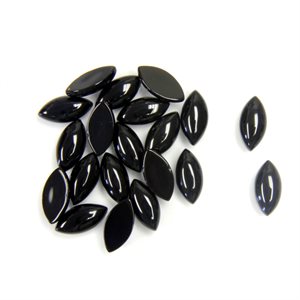 Onyx 8mmx4mm, Marquise Cabochon, Black