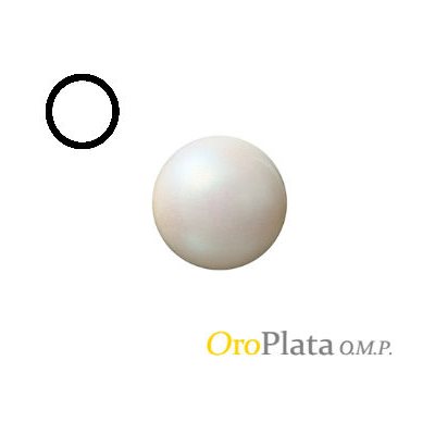 Perle D'eau Douce, 3.5mm, Rond, Demi-Percée, Blanc