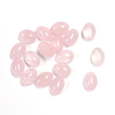 Rose Quartz, 7mmx5mm, Oval, Cabochon, Pink