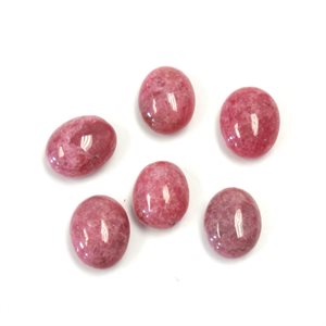 Rhodonite, 10mmx8mm, Oval, Cabochon, Pink