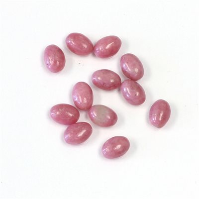 Rhodonite, 6mmx4mm, Oval, Cabochon, Pink