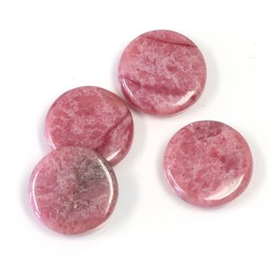 Rhodonite, 8.0mm, Round, Flat, Rose