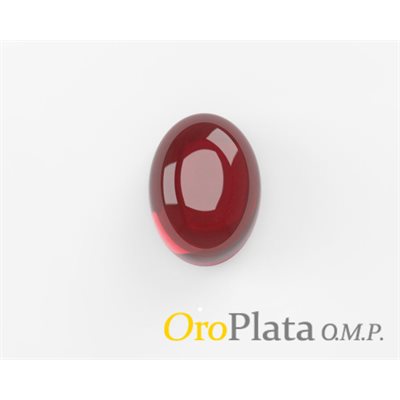 Ruby, 10mmx8mm, Oval, Cabochon, Red