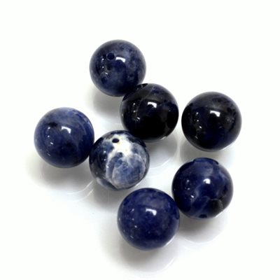 Sodalite, 10.0mm, Bead, Half Drilled, Blue