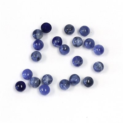 Sodalite, 4.0mm, Round, Cabochon, Blue