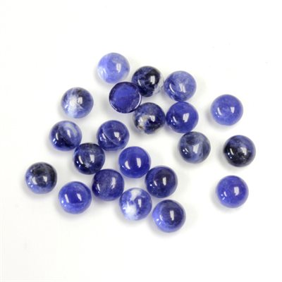 Sodalite, 5.0mm, Round, Cabochon, Blue