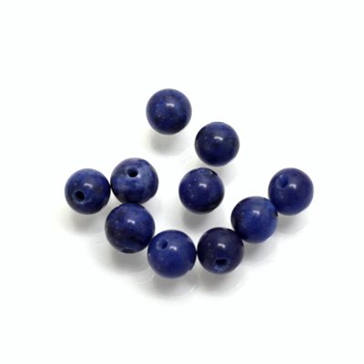 Sodalite, 6.0mm, Bead, Drilled, Blue