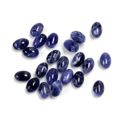 Sodalite 6mmx4mm, Oval, Cabochon, Blue