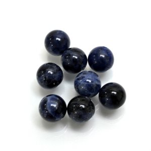 Sodalite, 8.0, Bead, Half Drilled, Blue