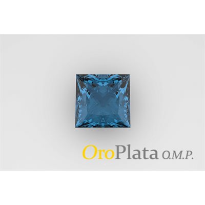 London Blue Topaz, 2.0, Square, Blue