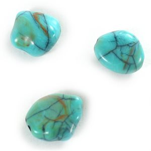 Turquoise, Matrix, 18mmx13mm, Ovale, Percée, Bleu