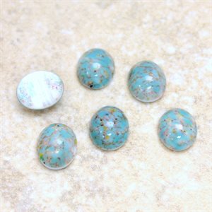 Turquoise, Matrix, Synthétique, 10mmx8mm, Ovale, Cabochon, Bleu