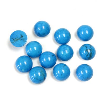 Howlite-Dyed Turquoise Matrix, 6.0, Round Cabochon