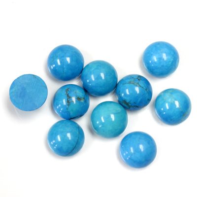 Howlite-Dyed Turquoise Matrix, 8.0, Round Cabochon