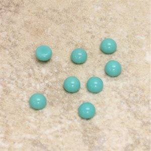 Turquoise, 4.5mm, Rond, Cabochon, Bleu