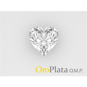 Cubic Zirconia, 10.0 Heart White