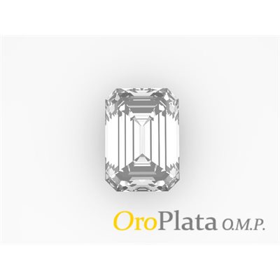 Zircon Cubic, 6mmx4mm, Octogonale, Blanc